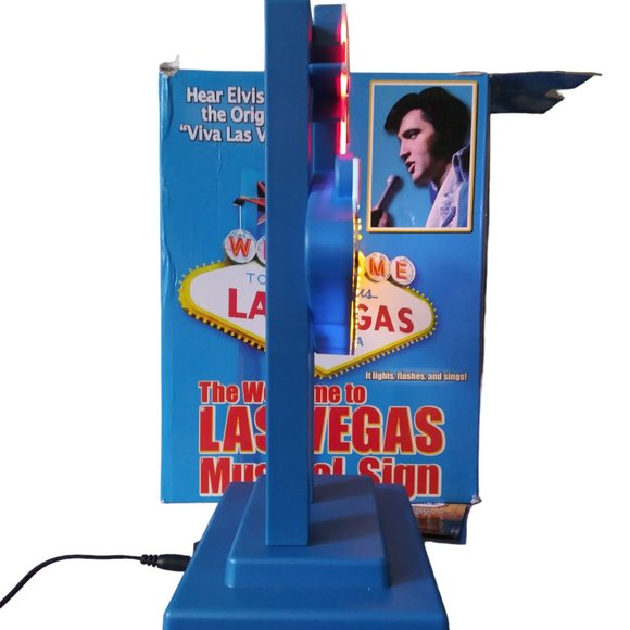 Vintage Elvis Welcome To Fabulous Las Vegas Nevada Welcome Light Up Sign Works - Picture 4 of 9